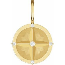 14K Yellow .03 CTW Natural Diamond Compass Charm/Pendant 88007:102:P