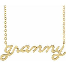 14K Yellow Lowercase Script Granny 18