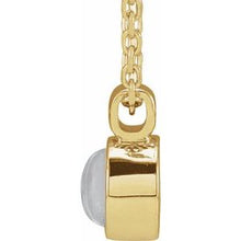 14K Yellow Natural Rainbow Moonstone Bezel-Set 16-18