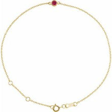 14K Yellow Natural Ruby Bezel-Set Solitaire 6 1/2-7 1/2