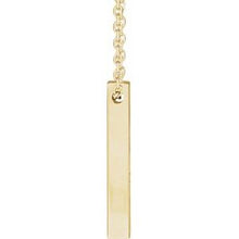14K Yellow Engravable Four-Sided Bar 16-18