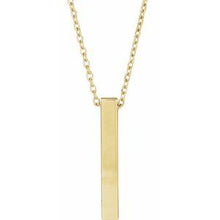 14K Yellow Engravable Four-Sided Bar 16-18