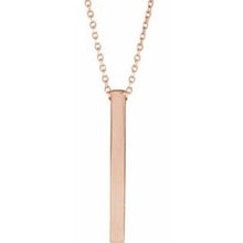 14K Rose Engravable Four-Sided Bar 16-18