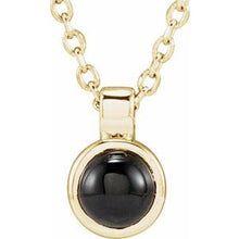 14K Yellow Natural Black Onyx Bezel-Set 16-18
