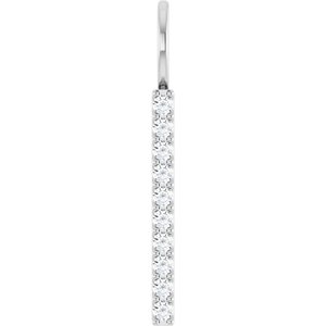 14K White 1/6 CTW Lab-Grown Diamond Bar Charm/Pendant 88140:LG101:P