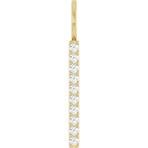 14K Yellow 1/6 CTW Lab-Grown Diamond Bar Charm/Pendant 88140:LG105:P