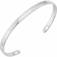 14K White Engravable Diamond Pierced Cuff 7