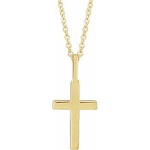 14K Yellow Knife-Edge Cross 16-18