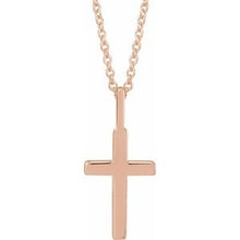 14K Rose Knife-Edge Cross 16-18