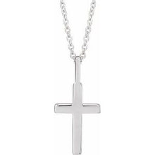 Sterling Silver Knife-Edge Cross 16-18