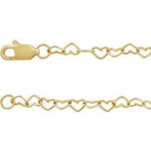 14K Yellow 3.2 mm Heart Cable 9