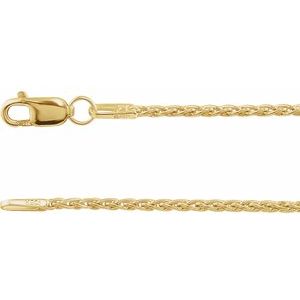 14K Yellow 1.25 mm Wheat 16" Chain