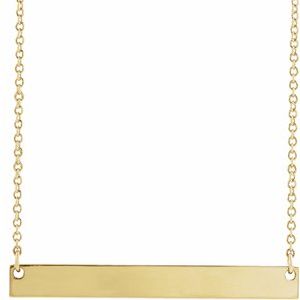 14K Yellow Engravable Bar 18" Necklace 87363:215:P