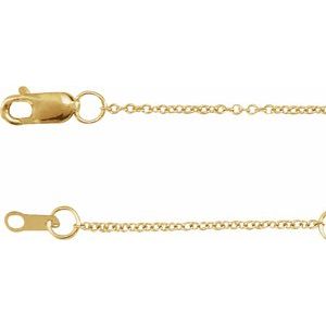 14K Yellow 1 mm Adjustable Cable 16-18" Chain