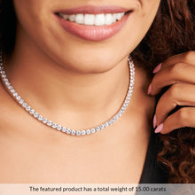 15 Carats Tennis Necklace 14kt Gold Lab Grown Diamonds