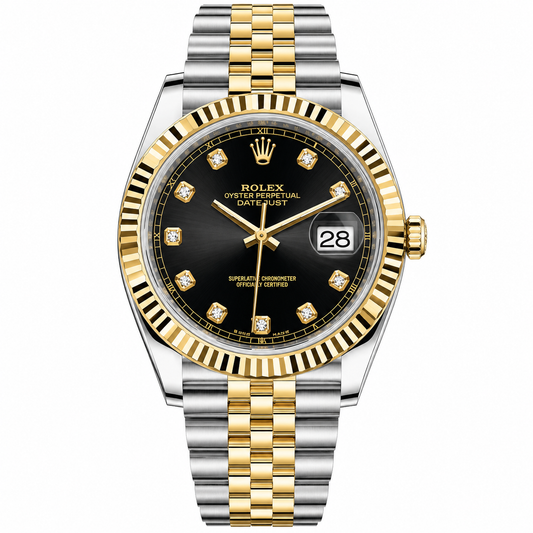 Rolex Datejust 41 Black Diamond Dial | Oystersteel & 18K Yellow Gold | Ref. 126333-0006 | Complete Set