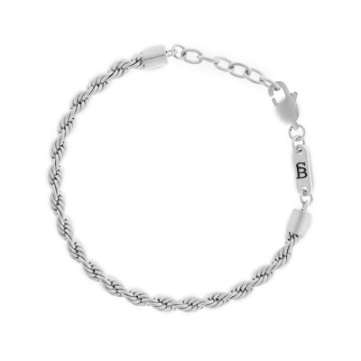 STEEL & BARNETT Helix 4mm Chain Bracelet Silver Adjustable B-HEL01-40E50U-TU