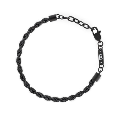 STEEL & BARNETT Black Edition Helix 4mm Chain Bracelet Adjustable B-HEL02-40E50U-TU