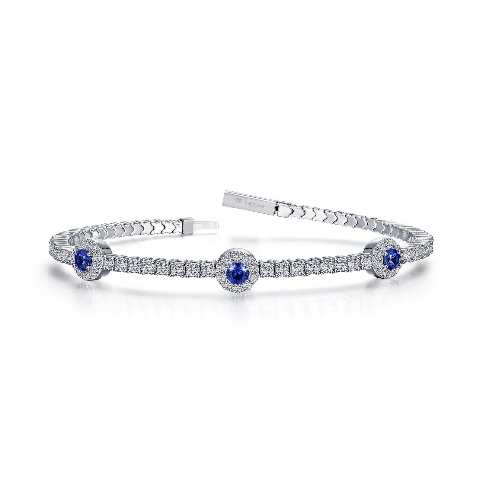 2.90 CTW Halo Station Flexible Tennis Bracelet B0194CSP68
