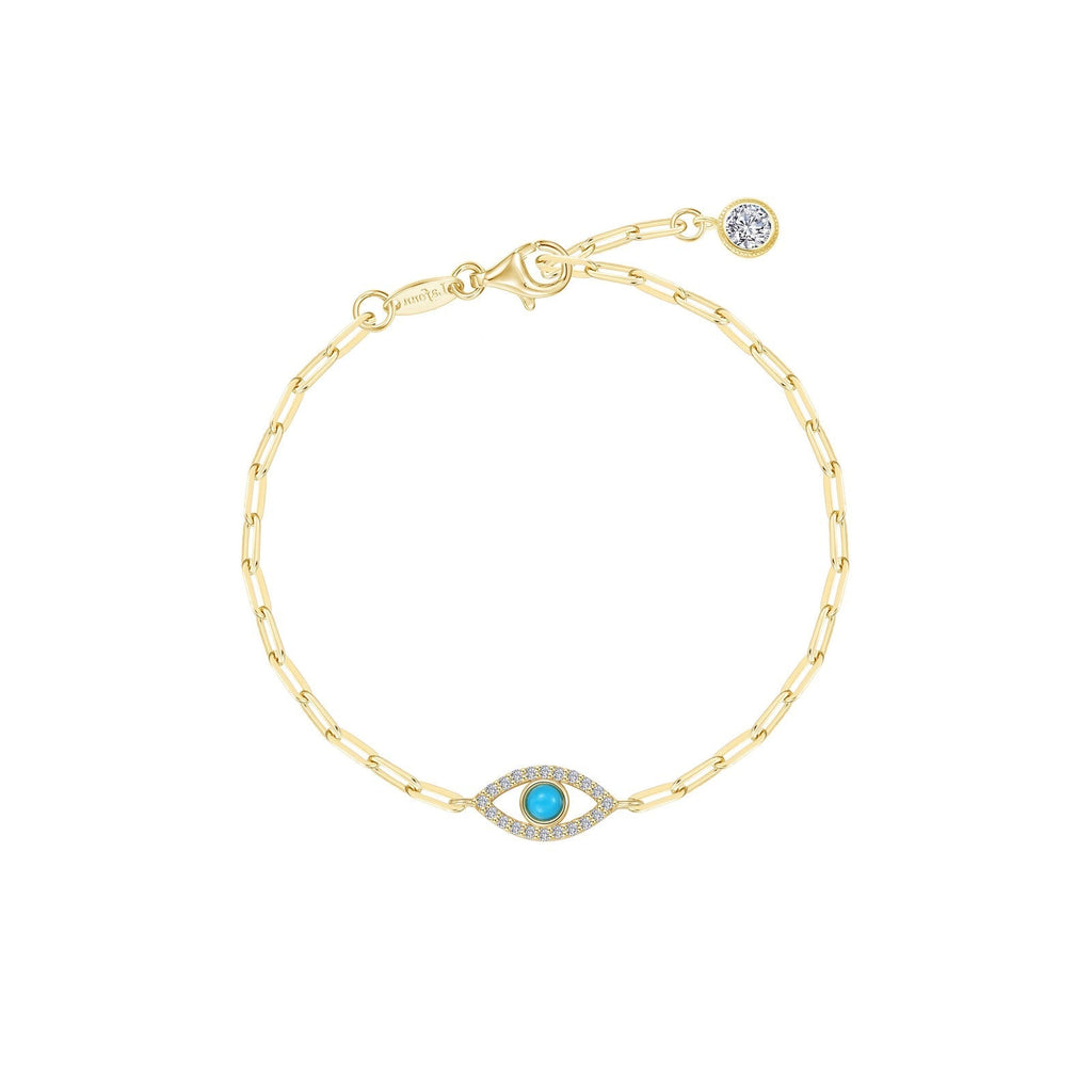 Evil Eye Paperclip Bracelet B0212TQG68