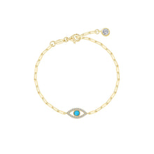 Evil Eye Paperclip Bracelet B0212TQG68