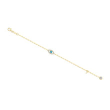 Evil Eye Paperclip Bracelet B0212TQG68