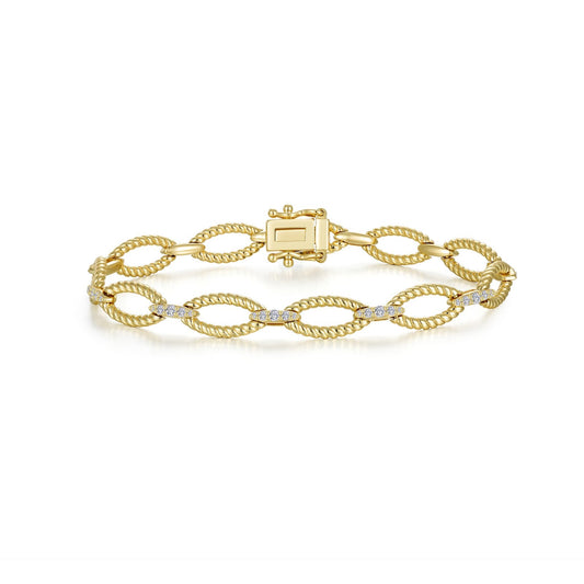 Marquise Shape Cable Link Bracelet
