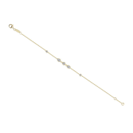 Bezel-Set Teardrop Station Bracelet