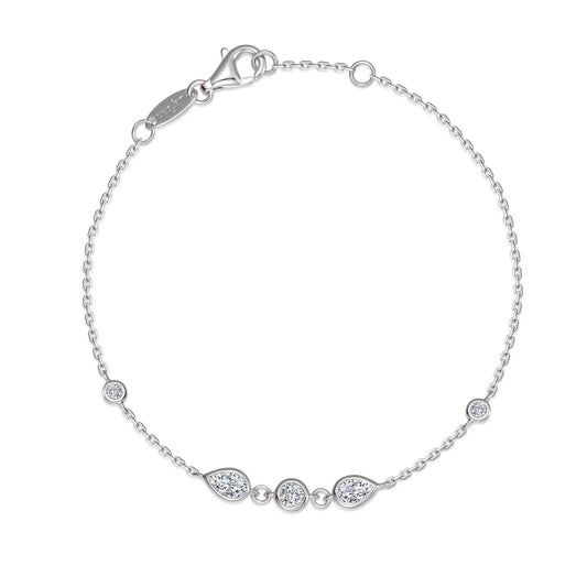 Bezel-Set Teardrop Station Bracelet
