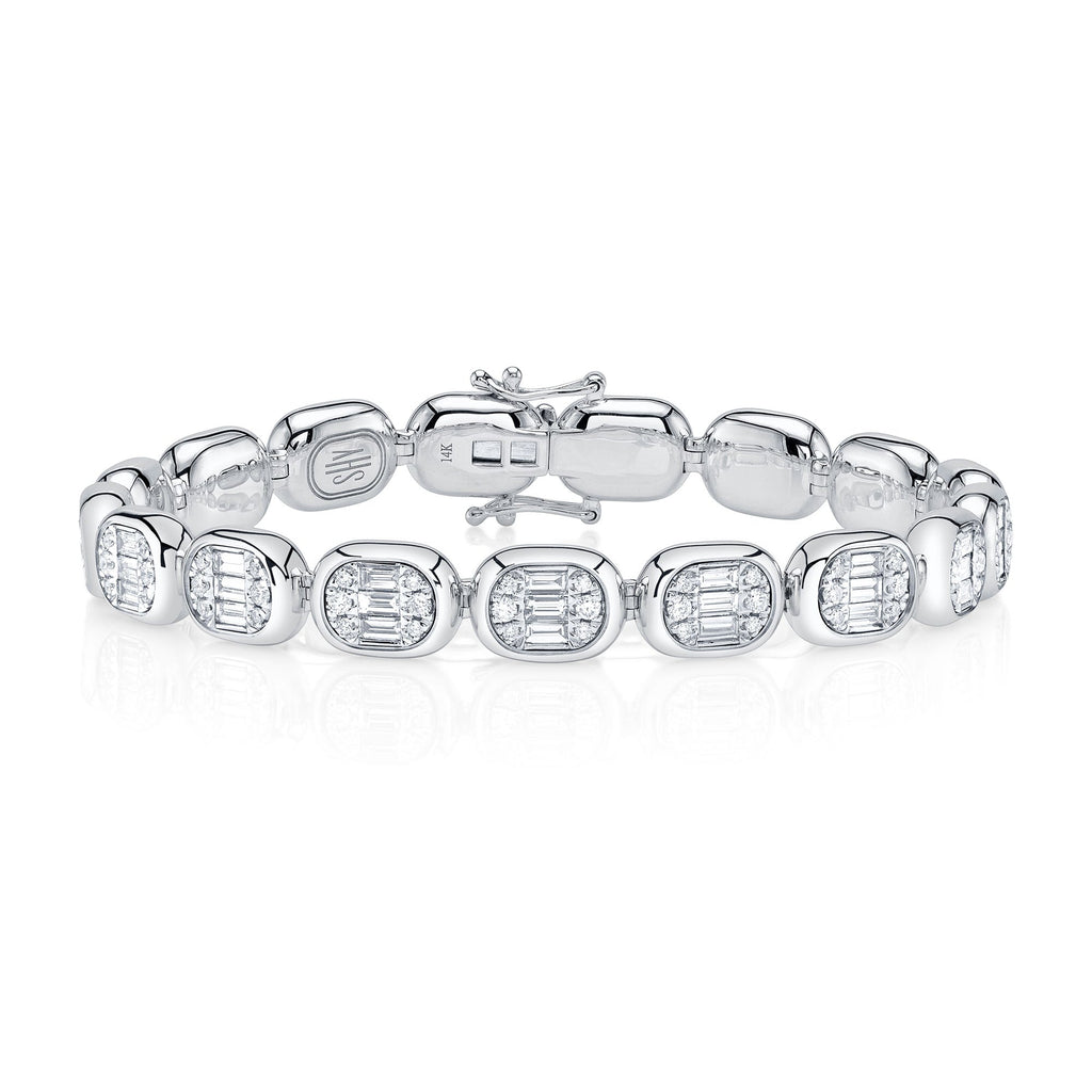 3.40CT DIAMOND BAGUETTE TENNIS BRACELET