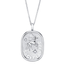 0.02CT DIAMOND ZODIAC SAGITTARIUS ARCHER STAR MATTE CHOPIN CHAIN NECKLACE