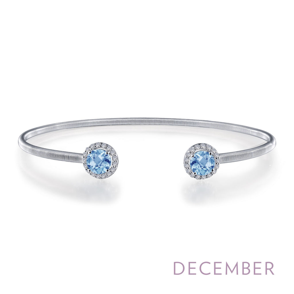 Lafonn Birthstone Round December Blue Topaz Bracelet BB002BTP72