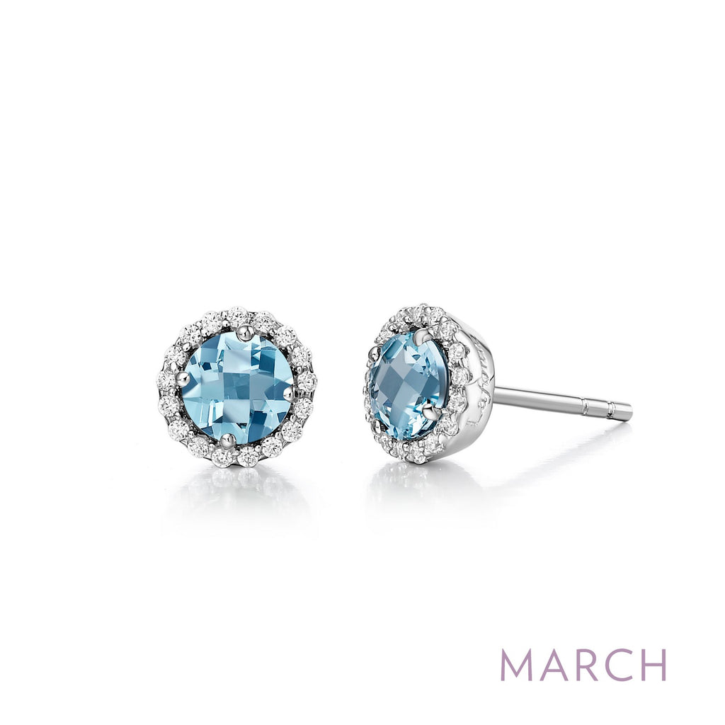 Lafonn Birthstone Round March Aquamarine Earring BE001AQP00