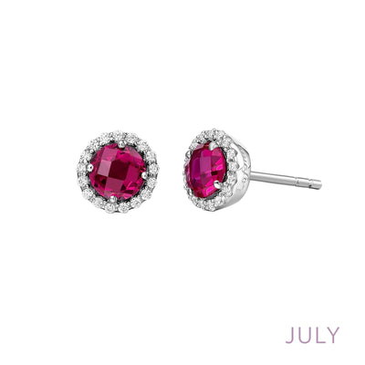 Lafonn Birthstone Round July Ruby Earring BE001RBP00