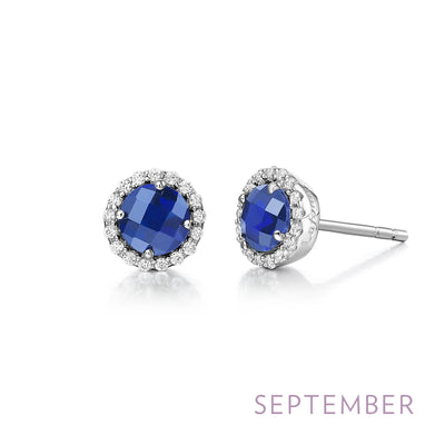 Lafonn Birthstone Round September Sapphire Earring BE001SAP00