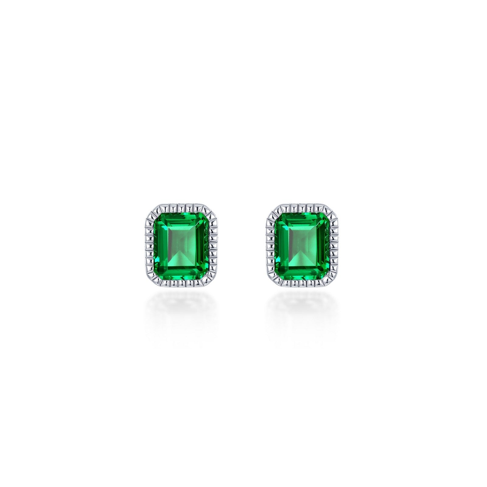 May Birthstone Solitaire Stud Earrings BE008EMP00