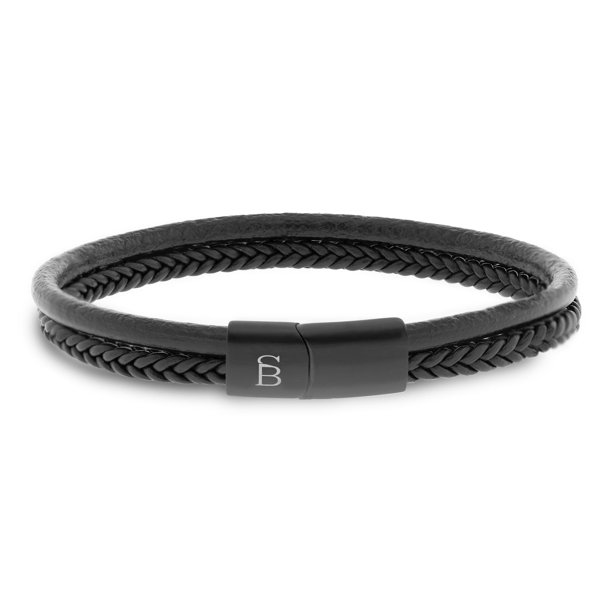 STEEL & BARNETT Black Edition Leather Bracelet Denby BEB/004S