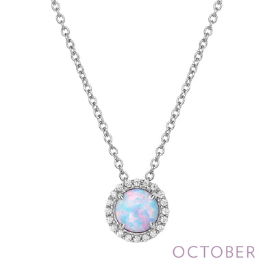 Lafonn Birthstone Round October Opal Necklace BN001OPP18