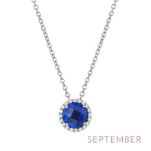 Lafonn Birthstone Round September Sapphire Necklace BN001SAP18
