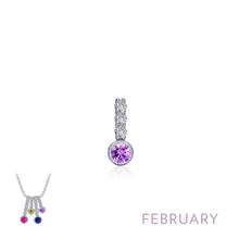 Lafonn Birthstone Round February Amethyst Necklace BP002AMP00
