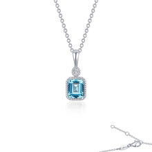 Lafonn Birthstone Emerald March Aquamarine Necklace BP009AQP20