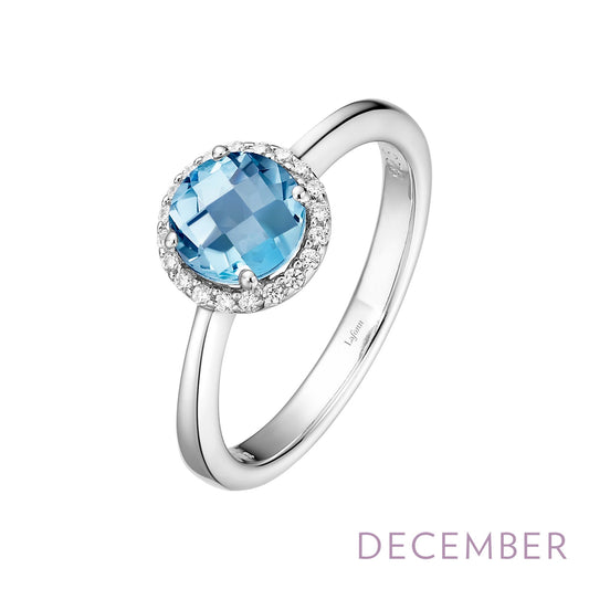 Lafonn Birthstone Round December Blue Topaz Ring BR001BTP05