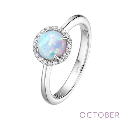 Lafonn Birthstone Round October Opal Ring BR001OPP