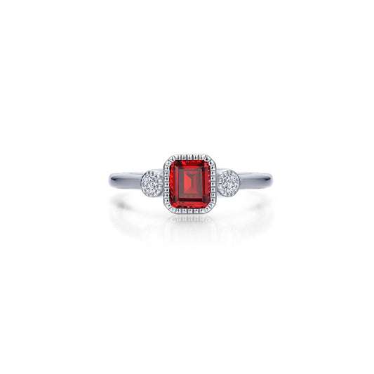 Lafonn Birthstone Emerald January Garnet Ring BR006GNP05