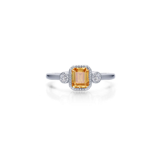 Lafonn Birthstone Emerald November Yellow Topaz Ring BR006YTP10