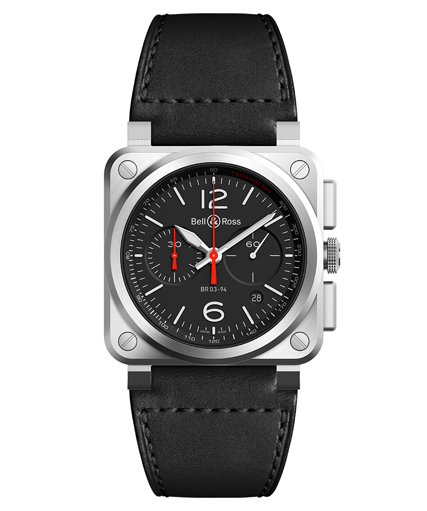 Bell & Ross BR-03 Chrono Black Steel BR0394-BLC-ST/SCA