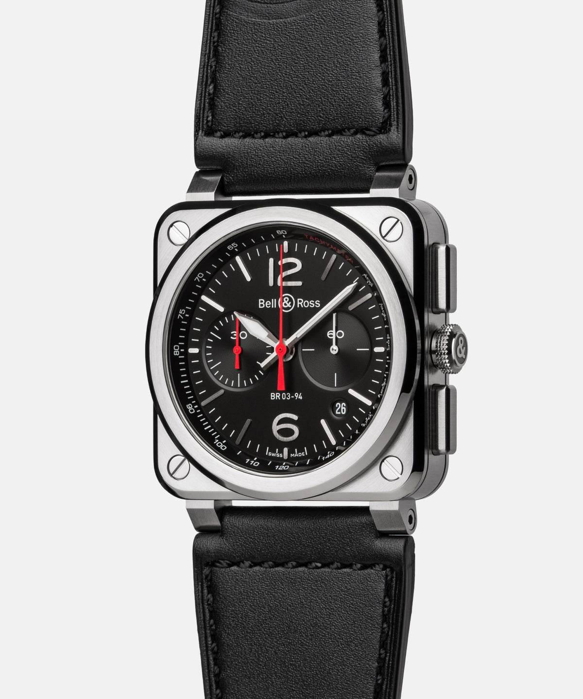 Bell & Ross BR-03 Chrono Black Steel BR0394-BLC-ST/SCA