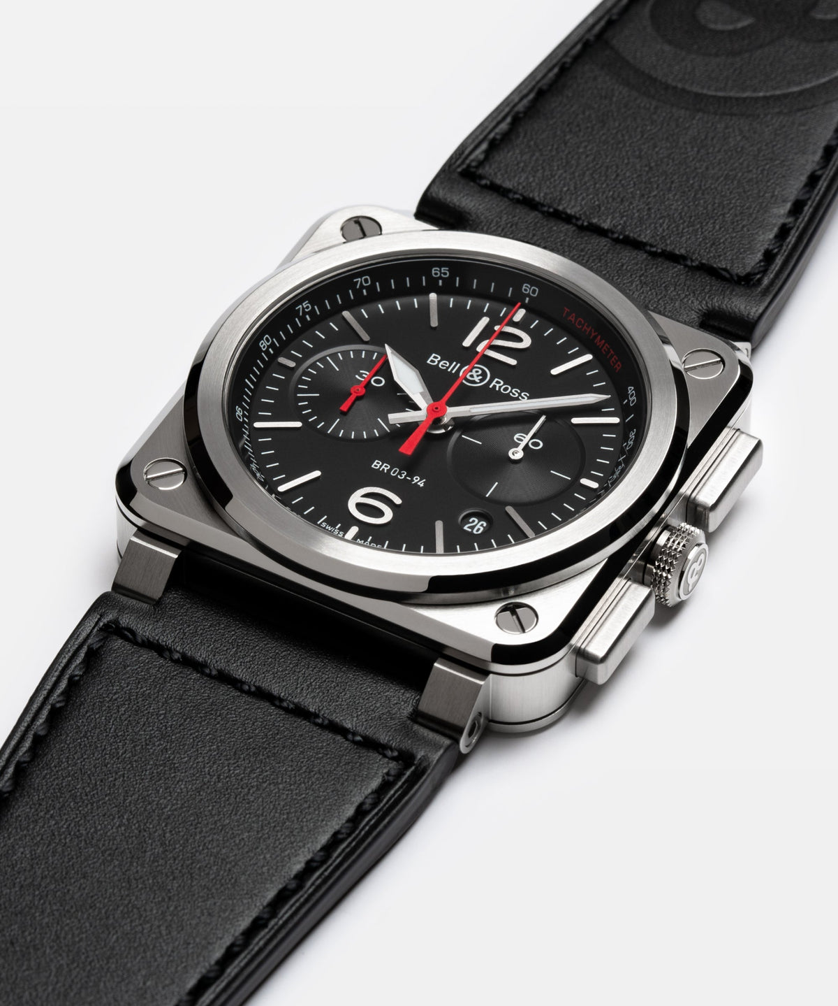 Bell & Ross BR-03 Chrono Black Steel BR0394-BLC-ST/SCA