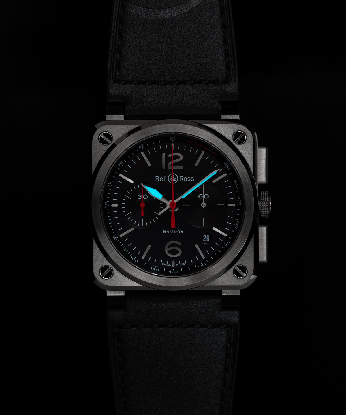 Bell & Ross BR-03 Chrono Black Steel BR0394-BLC-ST/SCA