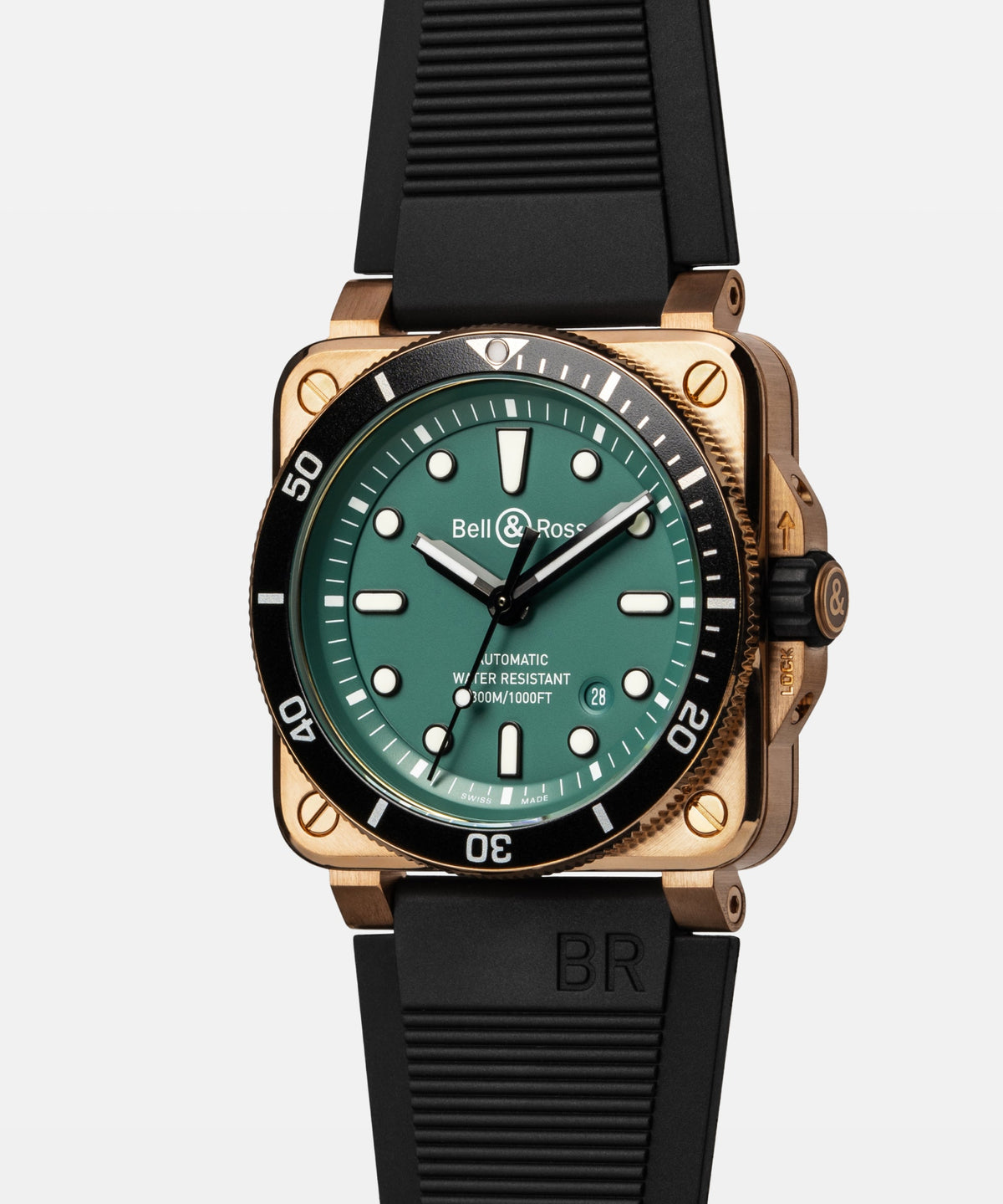 Bell & Ross BR-03 Diver Black & Green Bronze 42 mm BR0392-D-LT-BR/SRB